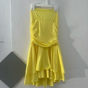 Yellow Ruched Women's Dress